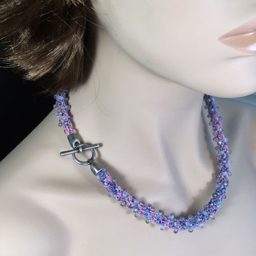 Silk Ribbon Kumihimo with 4mm Magatamas Necklace Kit