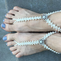 Turkish Flat Bead Crochet Bracelet with Miyuki Baroque Pearls