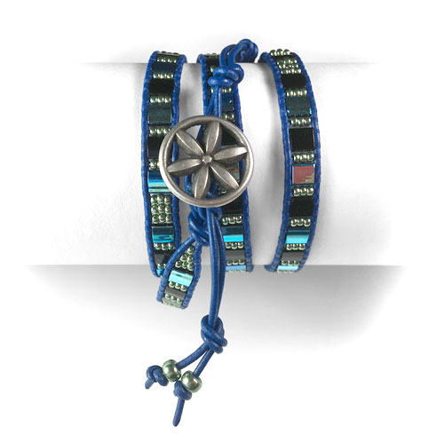 Leather Wrap Bracelet Kit and Tutorial with Tila Beads