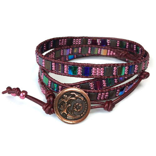 Leather Wrap Bracelet Kit and Tutorial with Tila Beads